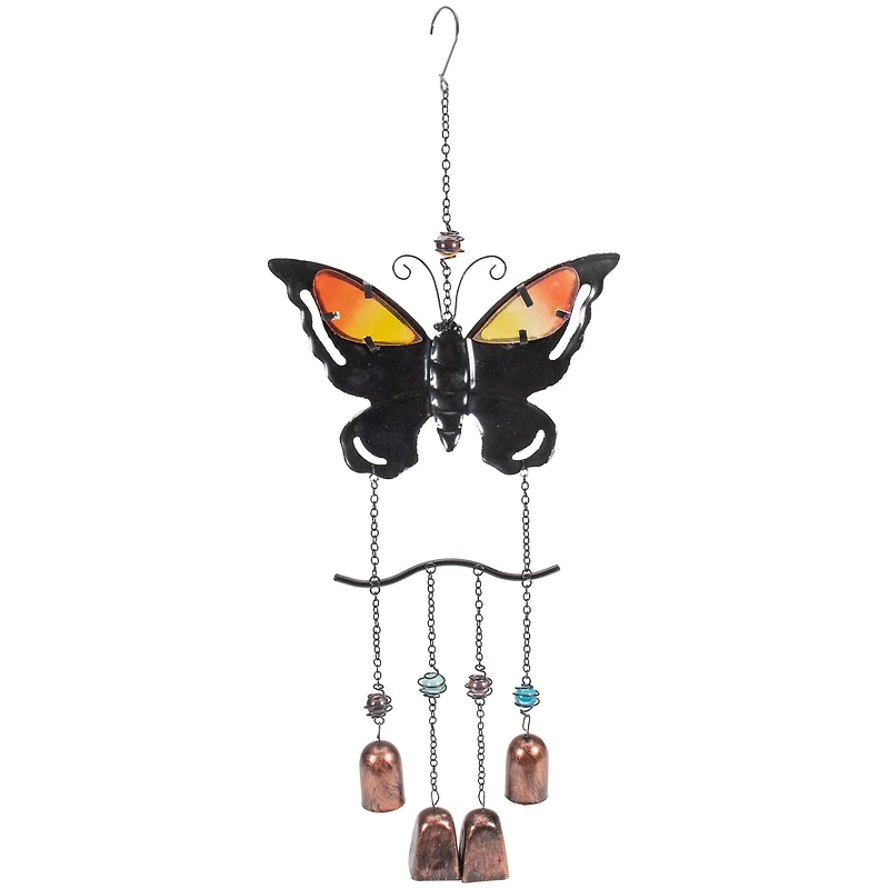 24" Purple & Bronze Butterfly Outdoor Garden Windchime