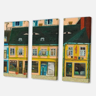 Designart - Yellow Facade of Houses In Street In Paris