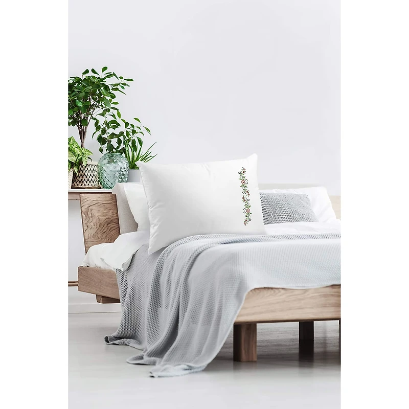 Leisure Arts® Wild Rose Pillowcase Stamped Cross Stitch Kit