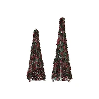 Hello Honey® 13" Tall Red & Green Metal & Glass Beaded Christmas Tree
