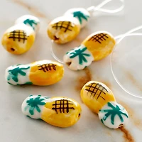 12 Pack: Yellow Pineapple Ceramic Beads, 22mm by Bead Landing™