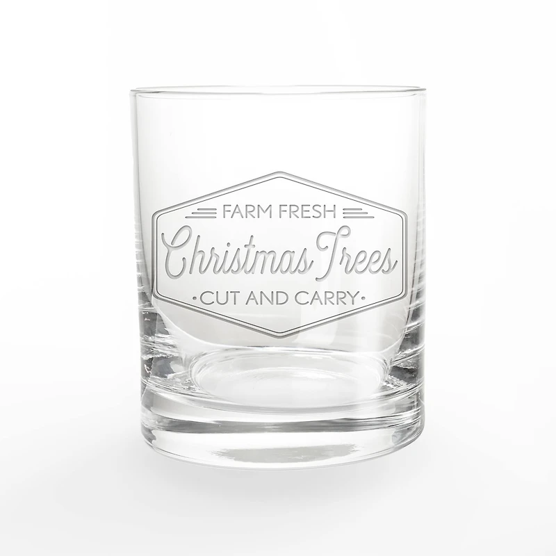Cut and Carry Christmas Trees 11oz. Whiskey Glass