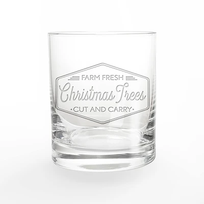 Cut and Carry Christmas Trees 11oz. Whiskey Glass