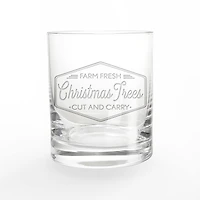 Cut and Carry Christmas Trees 11oz. Whiskey Glass