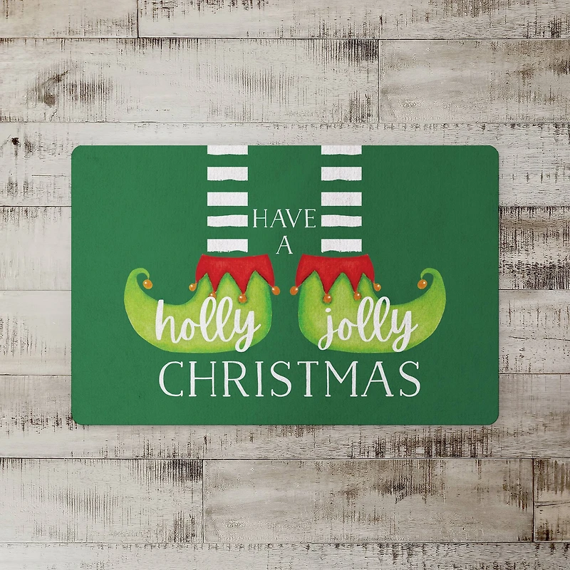 Have a Holly Jolly Christmas Elf Floor Mat