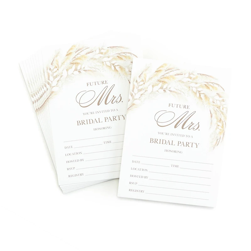 Hortense B. Hewitt Co. Dried Floral Bridal Shower Blank Invites