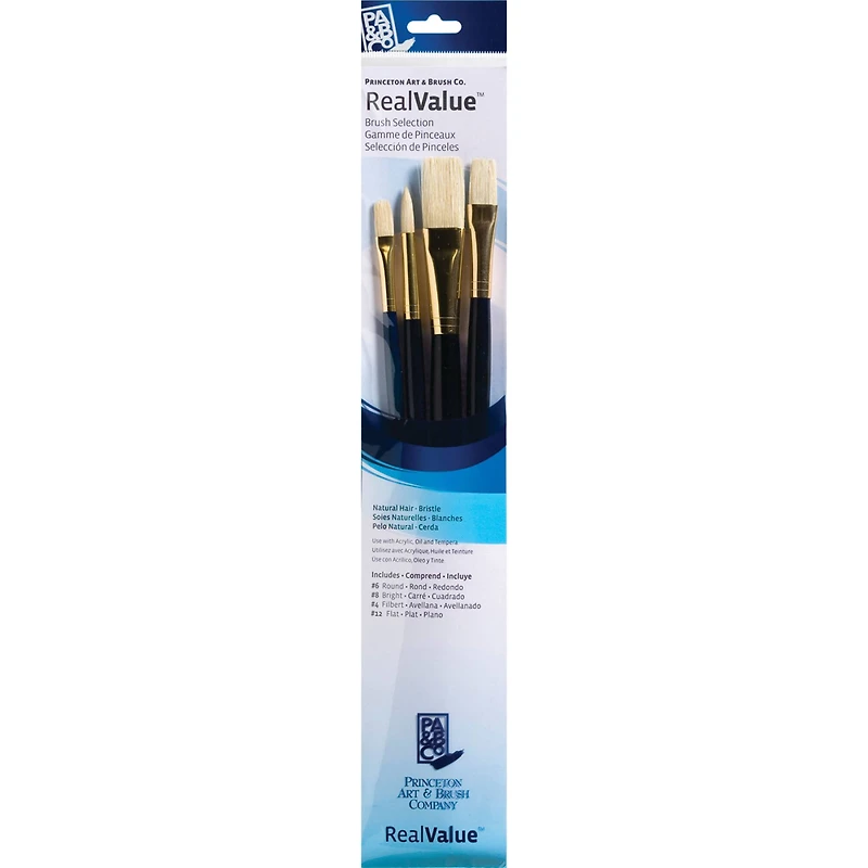 Princeton™ RealValue™ Bristle 4 Piece Brush Set