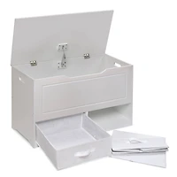 Badger Basket White Up & Down Toy & Storage Bench