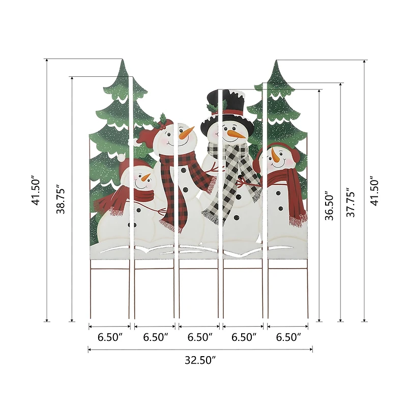 Glitzhome® 41.5'' Metal Snowman Family Combo Yardstake