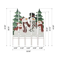 Glitzhome® 41.5'' Metal Snowman Family Combo Yardstake