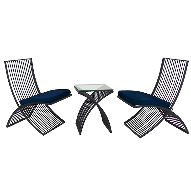 Black Metal Eclectic Outdoor Seating Set