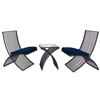 Black Metal Eclectic Outdoor Seating Set