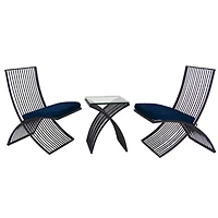 Black Metal Eclectic Outdoor Seating Set