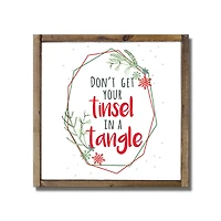 Don't Get Your Tinsel in a Tangle Framed Wood Plaque
