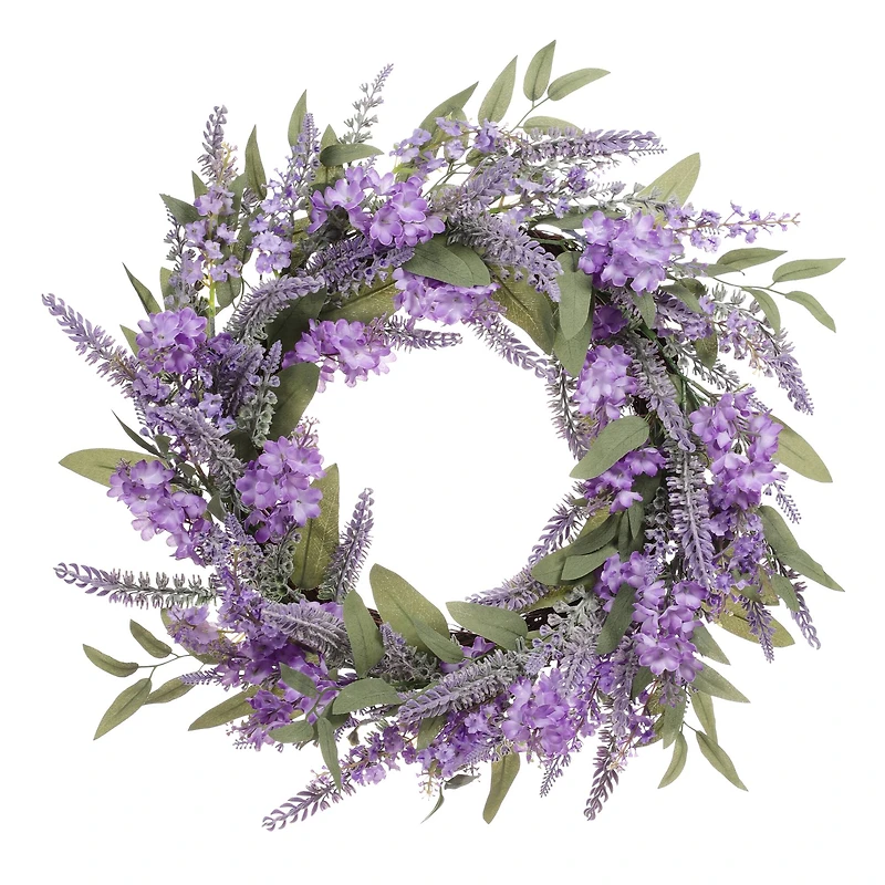 24" Purple Spring Lavender & Lilac Wreath