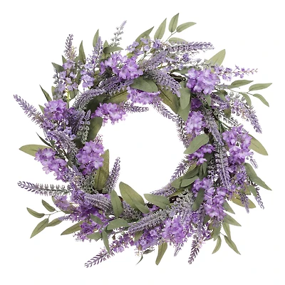 24" Purple Spring Lavender & Lilac Wreath