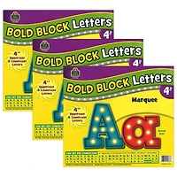 Teacher Created Resources® Marquee Bold Block 4" Letters Combo Pack, 230 Pieces Per Pack, 3 Packs of 690