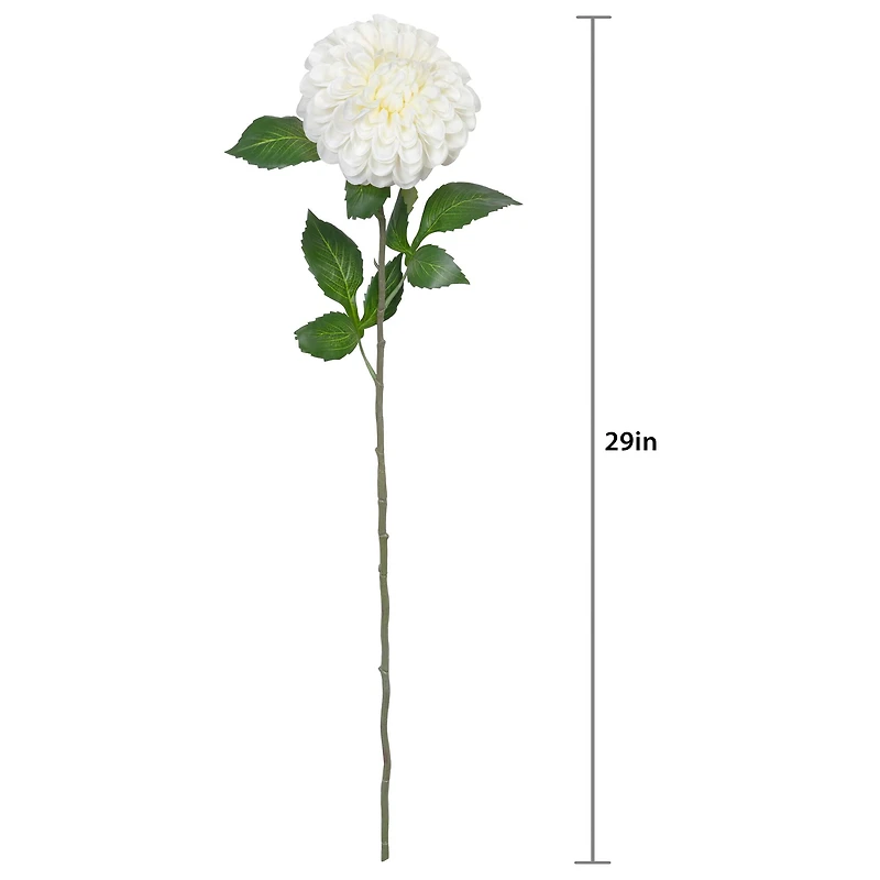29" White Ball Dahlia Stem by Ashland®