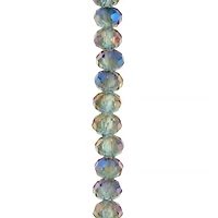 12 Pack: Gray Large Hole Faceted Glass Rondelle Beads by Bead Landing™