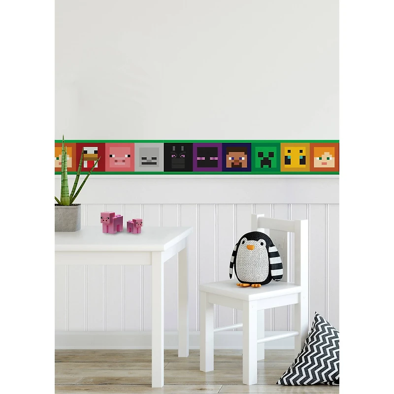RoomMates Minecraft Iconic Faces Peel & Stick Wallpaper Border