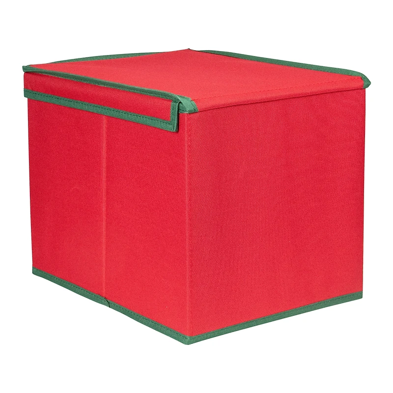 13" Red Christmas Ornament Storage Box
