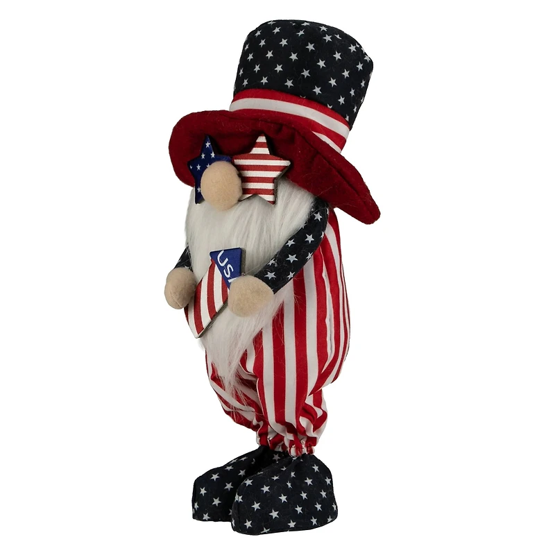 12.2" Patriotic Rocket 4th of July Americana Gnome with Star-Shapes Sunglasses