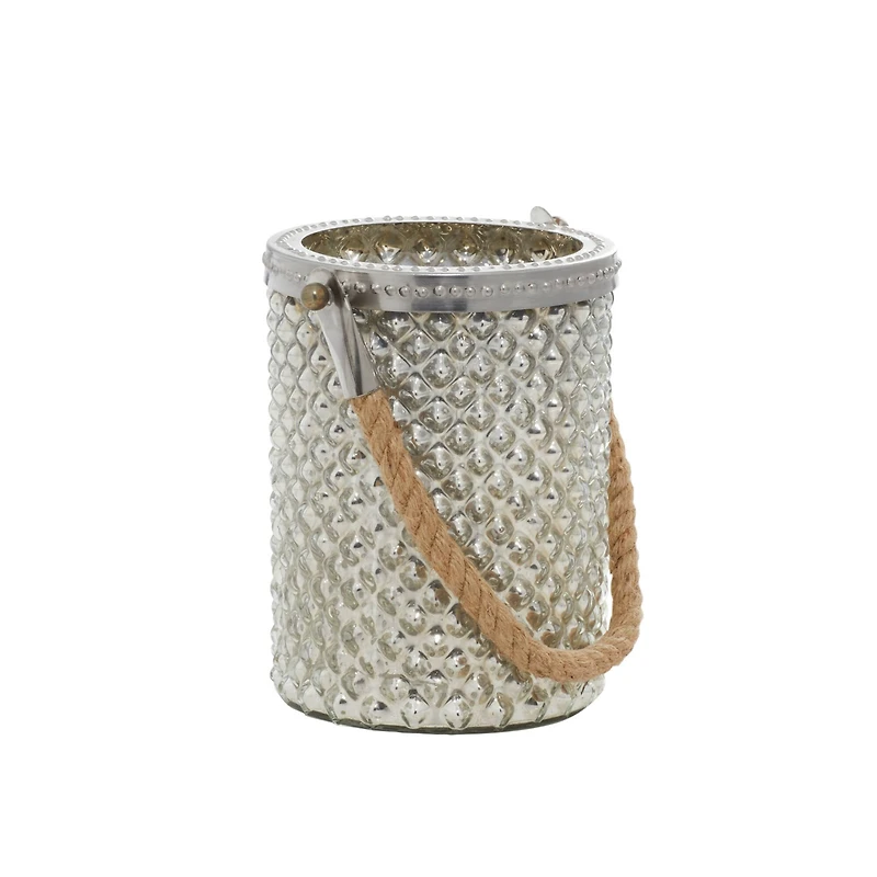 Clear Glass Coastal Candle Holder Lantern, 13" x 5" x 5"