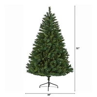 6ft. Pre-Lit Rocky Mountain Mixed Pine Artificial Christmas Tree, 300 LED Lights