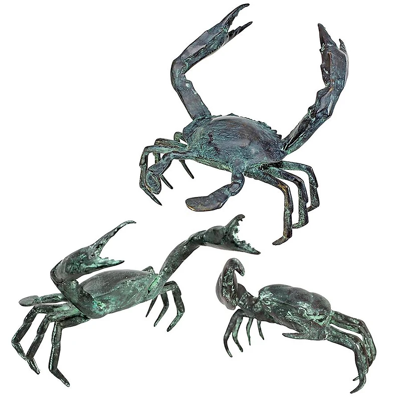 Design Toscano Bronze Crab Sculpture Set