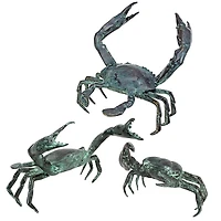 Design Toscano Bronze Crab Sculpture Set