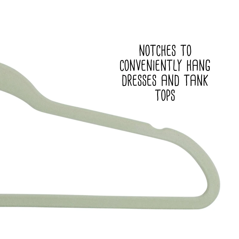 Honey Can Do Light Green Slim-Profile Non-Slip Velvet Hangers, 35ct.