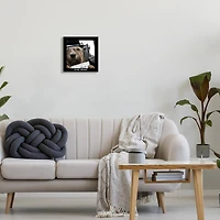 Stupell Industries Dog Dylan Funny Musician Wearing Hat Cityscape Wall Plaque Art