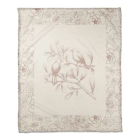 Floral Bird Perch Fleece Blanket