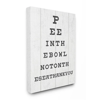 Stupell Industries Bathroom "Pee in the Bowl" Seeing Eye Chart Canvas Wall Art