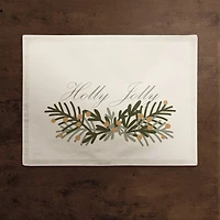 Holly Jolly Greenery 18x14 Poly Twill Placemat
