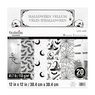 12" x 12" Halloween Vellum Paper Pad by Recollections™, 20 Sheets