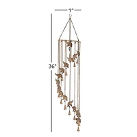 36" Brass Metal Eclectic Elephant Wind Chime