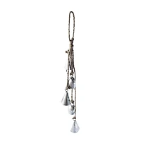 Hello Honey® 12" Antique Silver Handmade Hanging Metal Bells with Jute Rope
