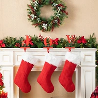 Glitzhome® Christmas Metal JOY Stocking Holder Set