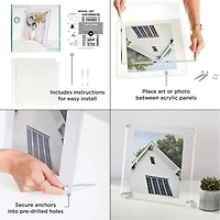 Wexel Art Clear Acrylic Tabletop Floating Picture Frame with Silver Hardware