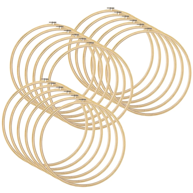 18 Pack: 14" Wooden Embroidery Hoop by Loops & Threads™
