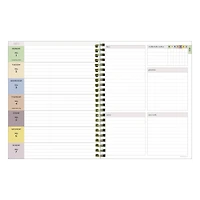 TF Publishing 2024 - 2025 Coastal Flowers Medium Spiral Planner