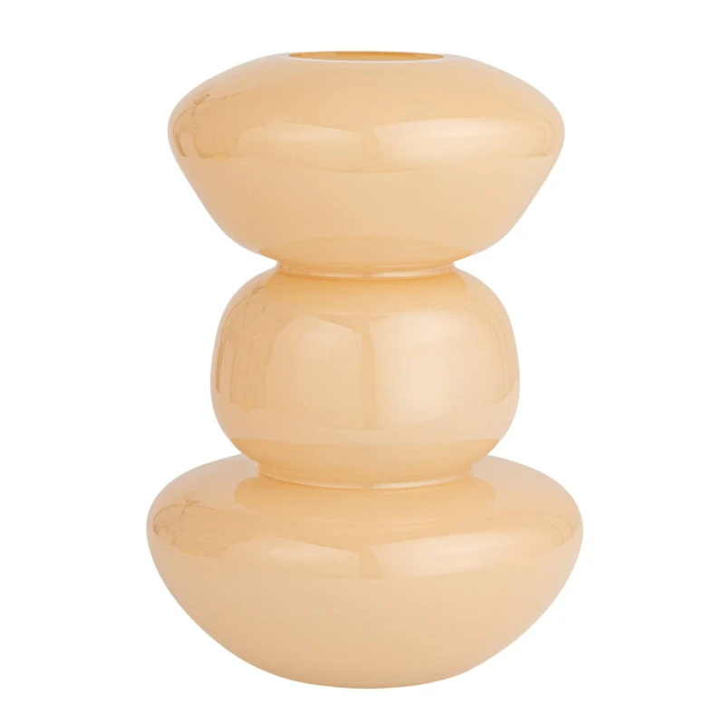 Hello Honey® 10" Nude Beige Natural Elegance Glass Vase
