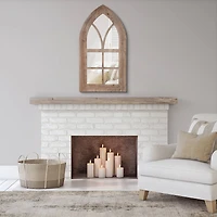 Glitzhome® 40" Gothic Window Frame Wall Mirror