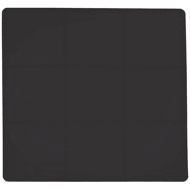 FloorPops Black Puzzle Interlocking Floor Tiles Set of 9