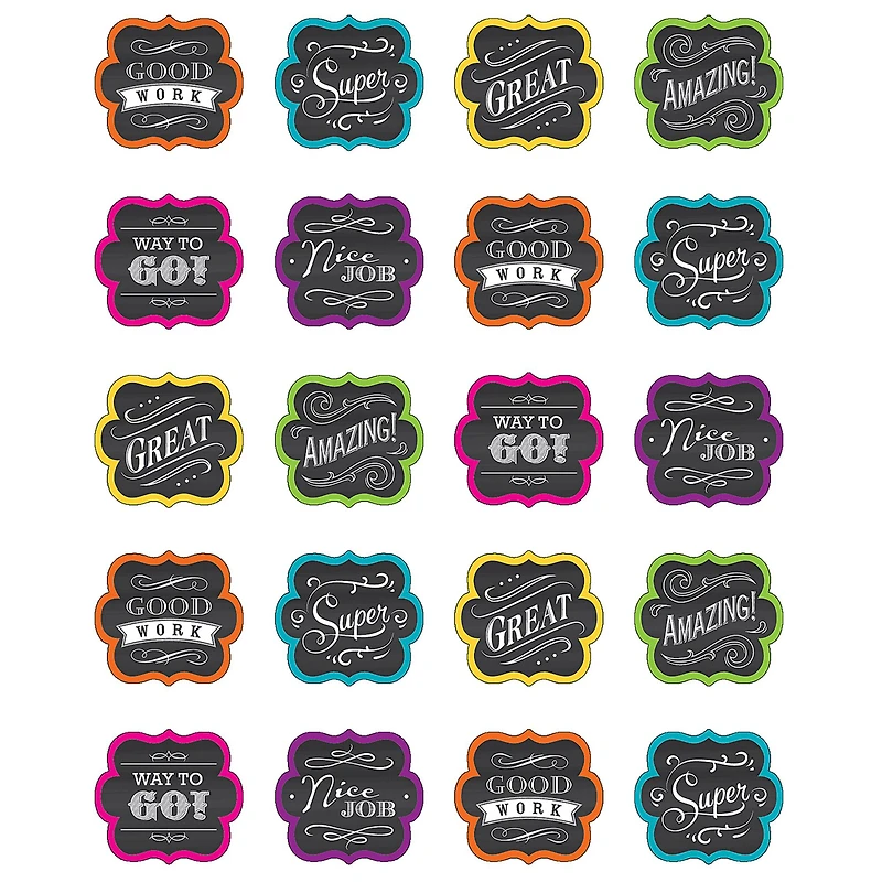 Teacher Created Resources Chalkboard Brights Stickers, 12 Packs of 120ct.