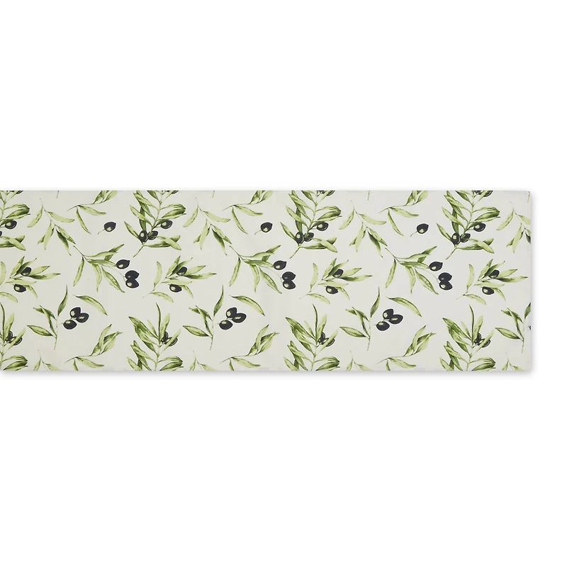 Olives Print Outdoor Table Runner,, 14" x 72"