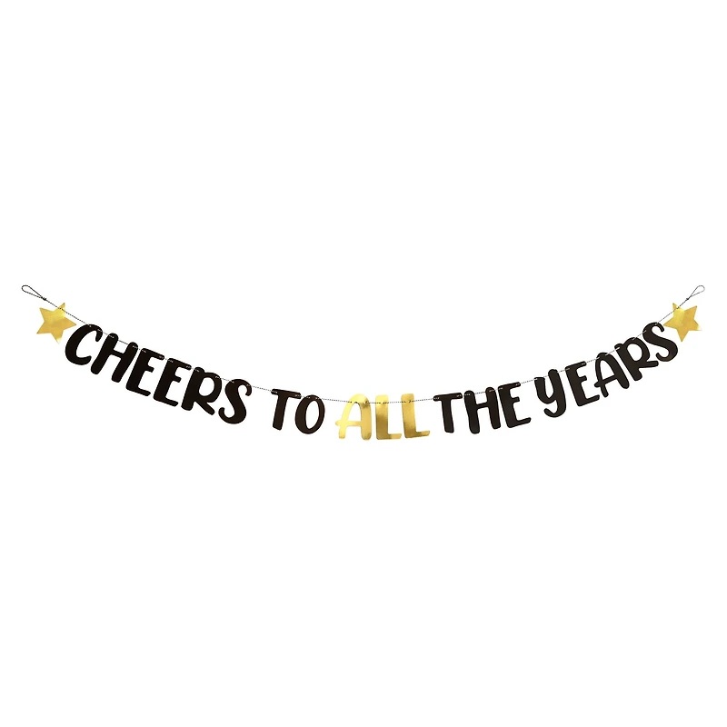 12 Pack: 6ft. Black & Gold All The Years Banner by Celebrate It™