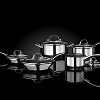 Stainless Steel Non-Stick 10-Piece Cookware Set With Stainless Steel Handles