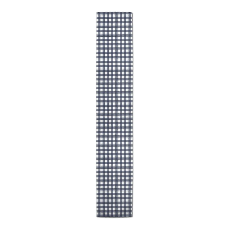90" Navy Blue Buffalo Check Cotton Twill Table Runner